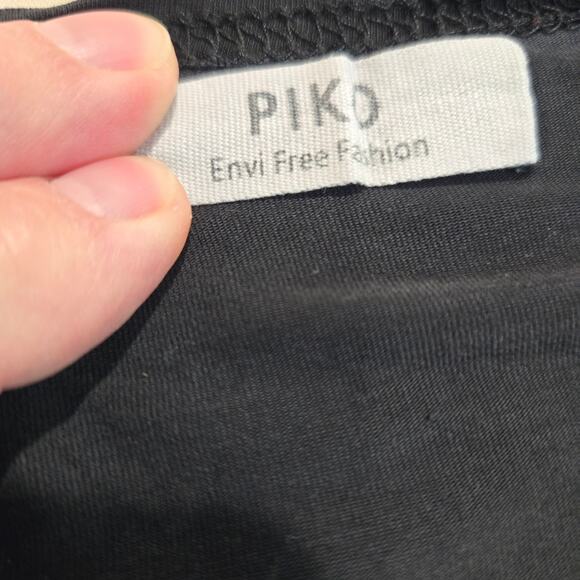 Piko Bamboo Blend Long Sleeve Tunic Top Black Size L Base Layer Casual - Picture 4 of 6